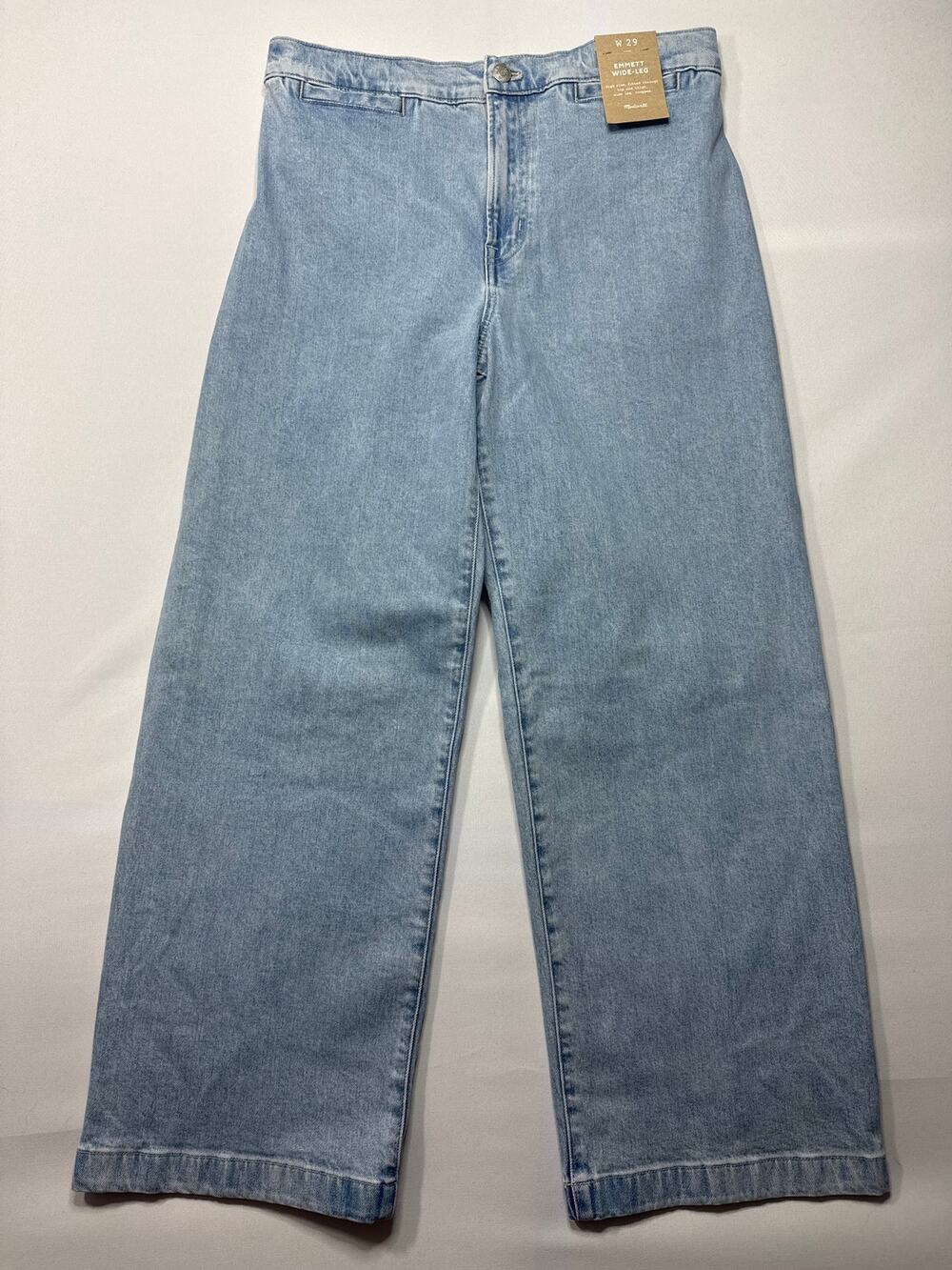 NWT Madewell Women's‎ Emmett Wide-Leg Blue Jeans - Size 29 (31x27)